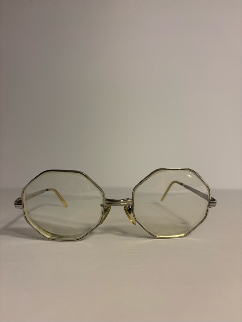 Vintage West Germany Octagonal Glasses Metal Frame Hero Student 8, 52 20, 130-5